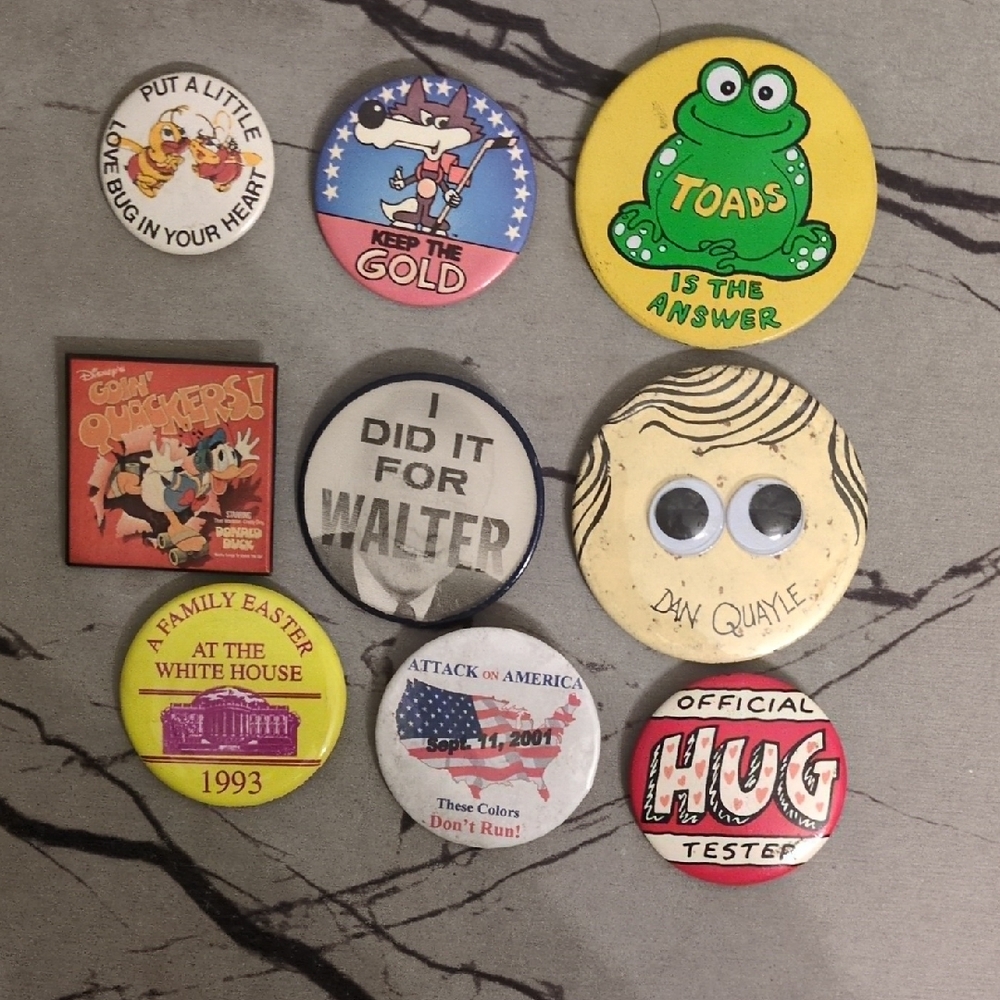 Vintage Political and Cartoon Button Collection